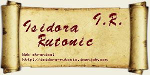 Isidora Rutonić vizit kartica